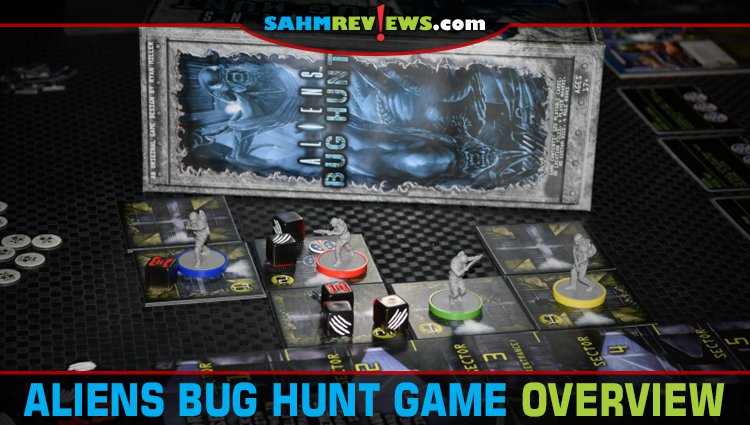 Take on roles from Aliens movies and work together to battle Xenomorphs in Aliens: Bug Hunt cooperative board game from Upper Deck Entertainment. - SahmReviews.com