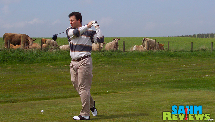 Colin Phillips, Arccos Golf, playing a round in Scotland. - SahmReviews.com