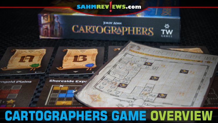 Be adventurous and chart your path in the world with Cartographers, a flip and write game from Thunderworks Games. - SahmReviews.com