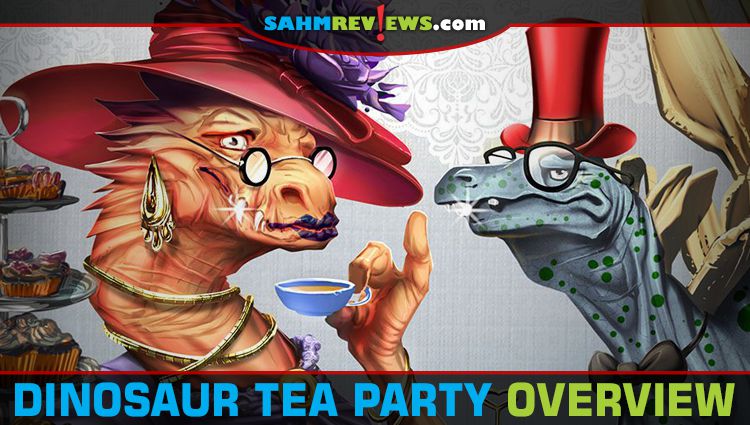 Dinosaur Tea Party by Restoration Games is a modern remake of the classic game of Whosit?. Find out how they made it appropriate for 2018! - SahmReviews.com