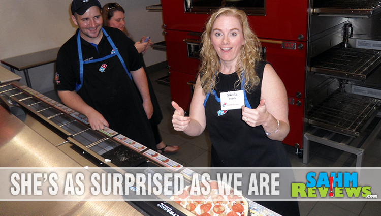 During Domino's Blogger Day, I learned to make a pizza! And it was GOOD! - SahmReviews.com #DPZBloggerDay15