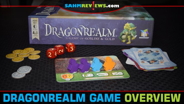 Dragonrealm by Gamewright is the follow up to the extremely successful Dragonwood. It turns up the complexity a bit, but is still accessible to new players! - SahmReviews.com