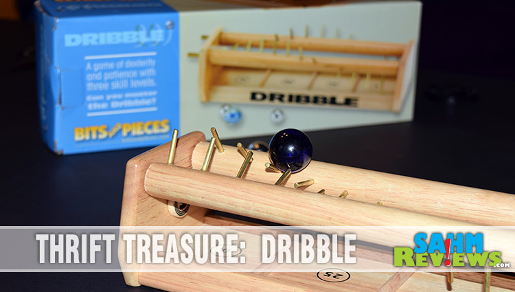 Similar to Shoot the Moon, Dribble by Bits and Pieces has us stumped on the hardest level. Check out this puzzle game we found at Goodwill! - SahmReviews.com