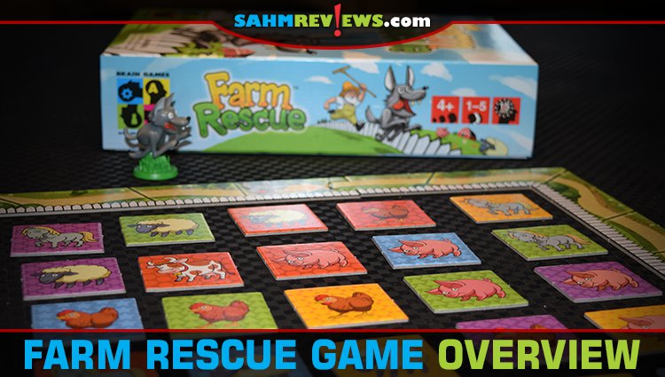 Young kids will learn teamwork skills as they try to save the farm animals from the wolf in Farm Rescue cooperative game from Brain Games Publishing. - SahmReviews.com