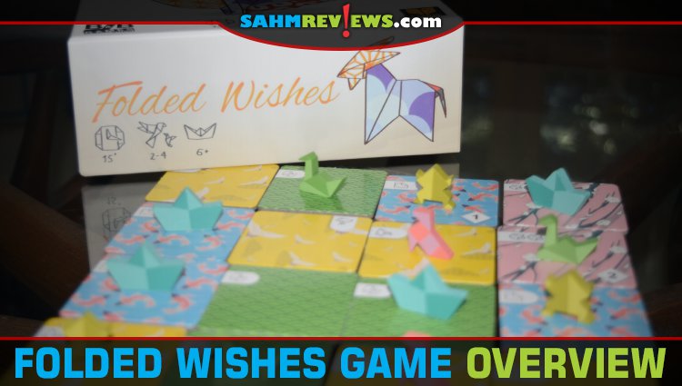 Fold, craft and crumple your way to four-in-a-row in Folded Wishes, an origami-themed abstract, strategy game from CardLords. - SahmReviews.com