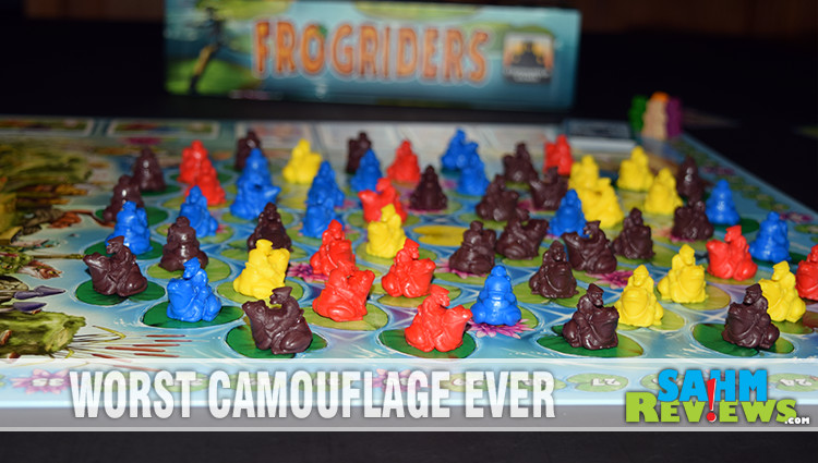 The cute meeples in Stronghold Games' Frogriders board game will appeal to all ages. The strategy required in the gameplay will keep bringing them back. - SahmReviews.com