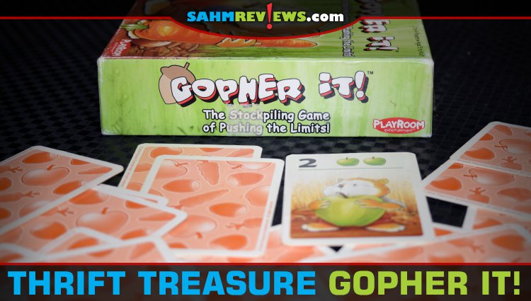 Gopher It! features a fun push-your-luck challenge while trying to collect food for the winter. This card game is this week's thrift treasure! - SahmReviews.com