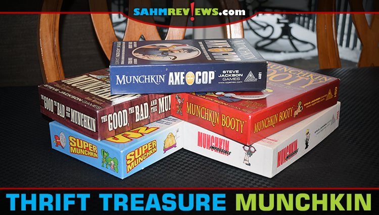 We almost couldn't believe it. FIVE different versions of Munchkin at our Goodwill at the same time. Needless to say, they're no longer there! - SahmReviews.com