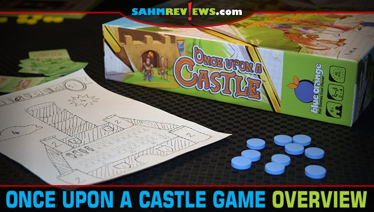 Build a castle during game night with Once Upon a Castle roll and write game from Blue Orange Games. - SahmReviews.com