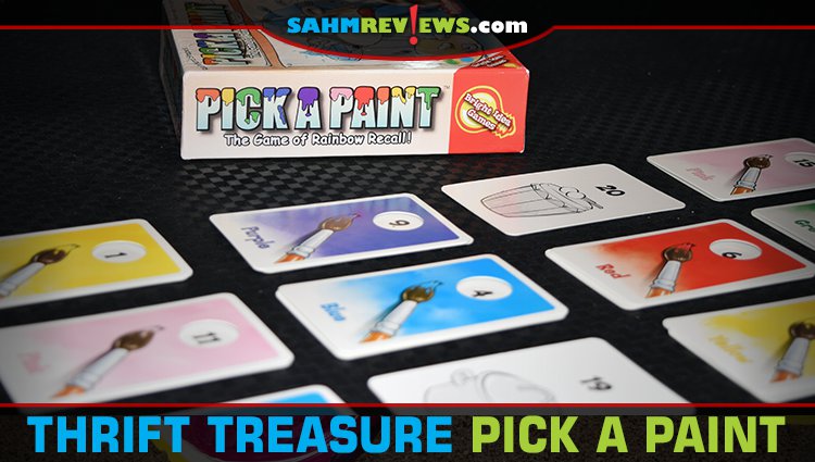 Pick a Paint is a memory game where everyone works together (or competitively) to fill up the board with unique colors. It's this week's Thrift Treasure! - SahmReviews.com