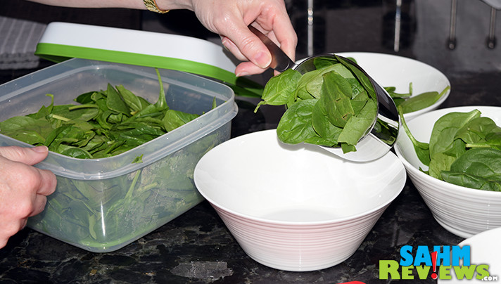 With produce stored in Rubbermaid FreshWorks containers, we can make Sweet Bacon and Mustard Spinach Salad more often! Delicious warm bacon dressing! - SahmReviews.com