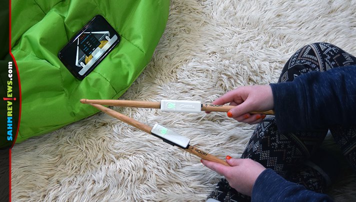 Attach Senstroke Bluetooth sensors to drumsticks and feet then sync with the app to practice percussion skills without a drum kit. - SahmReviews.com