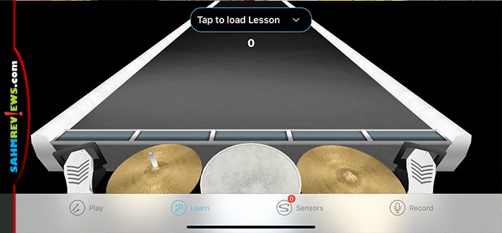 Attach Senstroke Bluetooth sensors to drumsticks and feet then sync with the app to practice percussion skills without a drum kit. - SahmReviews.com