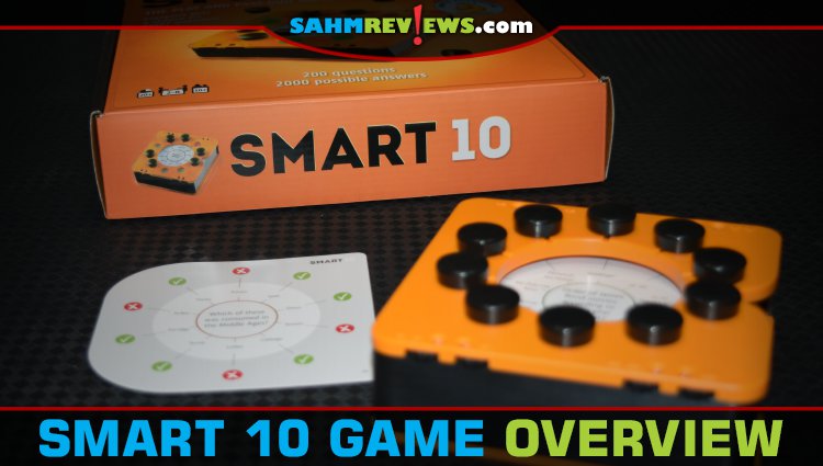 Smart 10 trivia game from Bananagrams is a pass and play take on the genre and includes a mix of multiple choice, true/false and other trivia. - SahmReviews.com