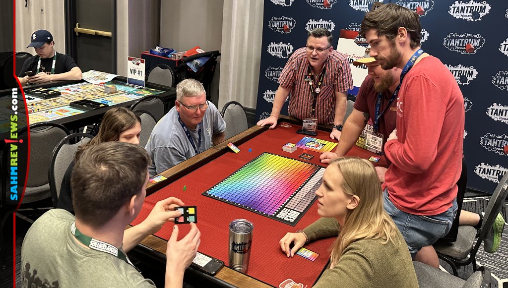 Attendees sign up to play games with the designers during VIP events at TantrumCon. - SahmReviews.com