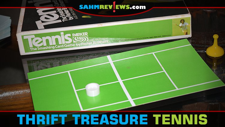 This vintage card game of Tennis uses mechanics that are surprisingly recent. Maybe it was a little ahead of its time?! It's one to watch for at thrift! - SahmReviews.com