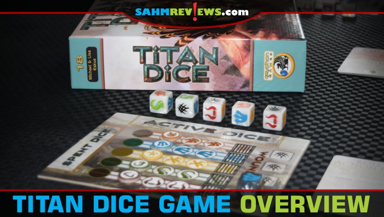 Other games we've played have you battling Titans. In Titan Dice, you ARE the Titans! Roll dice to capture enough creatures to fight the gods! - SahmReviews.com