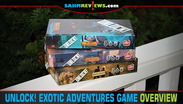 Escape room type games are a ton of fun, but are usually one-time use. Not so with the Unlock series by Space Cowboys! We're trying out Exotic Adventures! - SahmReviews.com